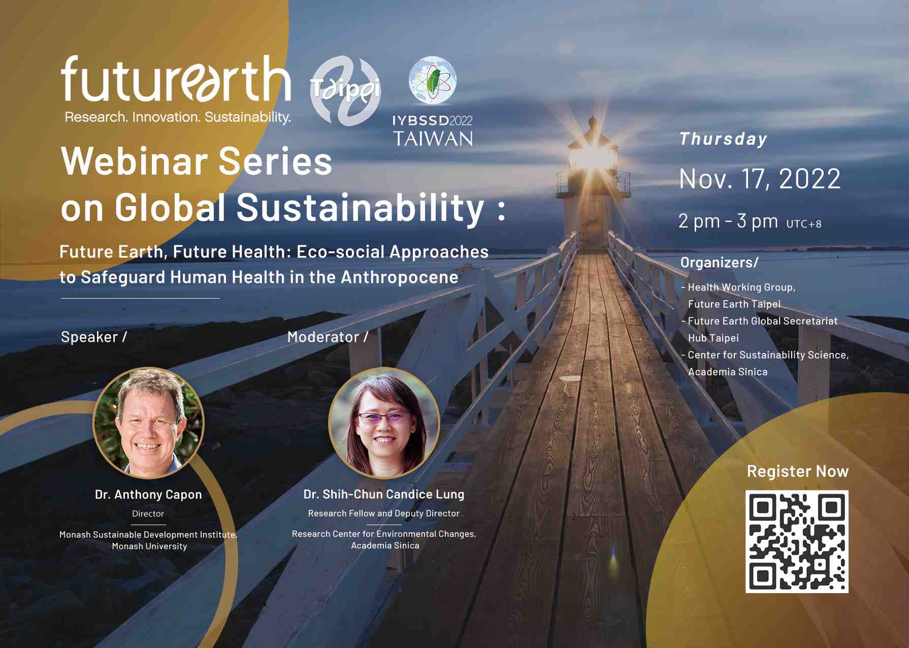 『Webinar Series on Global Sustainability ★ Health』Future Earth, Future Health: Eco-social approaches to safeguard human health in the Anthropocene Promotional Graphics or Posters